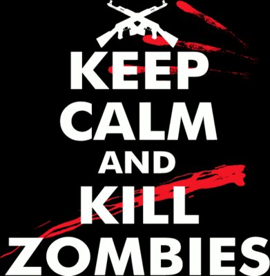 Stay Calm And Kill Zombie White Text