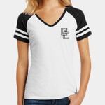 White Ladies Game V-Neck Tee