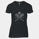 Ladies Black V-Neck