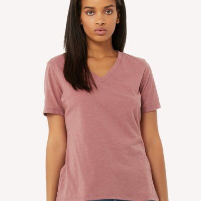 Women's Relaxed Heather CVC V-Neck Tee Thumbnail