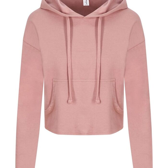 Women's Girlie Cropped Hooded Fleece with Pocket Thumbnail