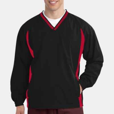 Tipped V Neck Raglan Wind Shirt Thumbnail