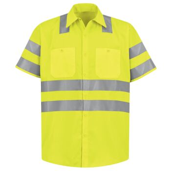 Men's High Visibility Safety Short Sleeve Work Shirt Thumbnail