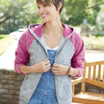 Women’s Glitter French Terry Full-Zip Hooded Sweatshirt Thumbnail