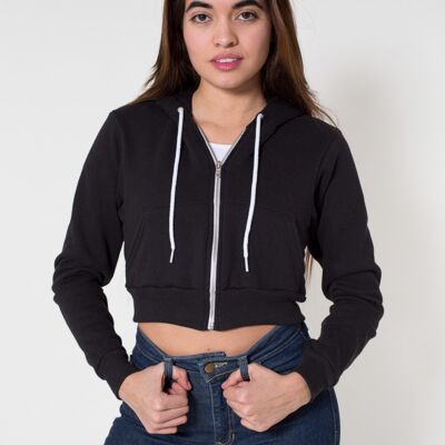 F397 Cropped Flex Fleece Hooded Sweatshirt Thumbnail