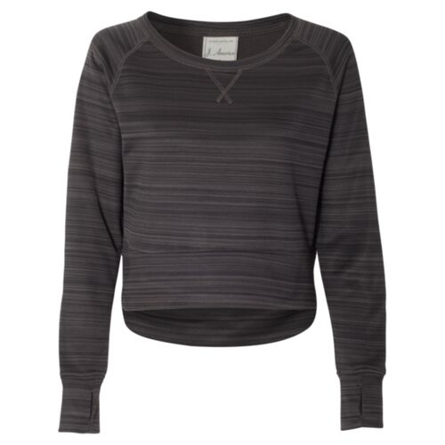 Women's Odyssey Striped Performance Fleece Hi-Low Crewneck Sweatshirt Thumbnail