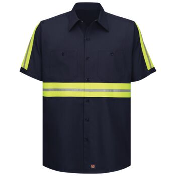 Men's Enhanced Visibility Short Sleeve Cotton Work Shirt Thumbnail