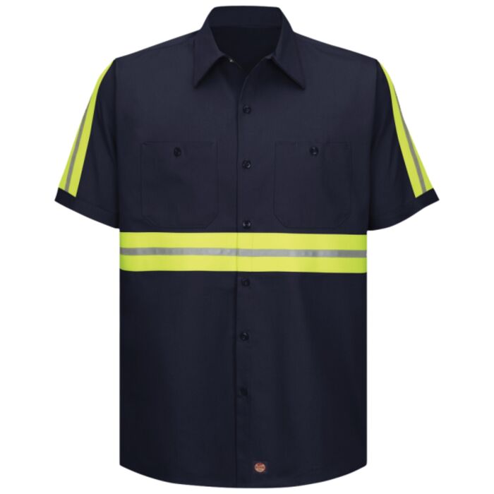 Men's Enhanced Visibility Short Sleeve Cotton Work Shirt Thumbnail
