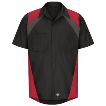 Men's Tri-Color Short Sleeve Shop Shirt Thumbnail