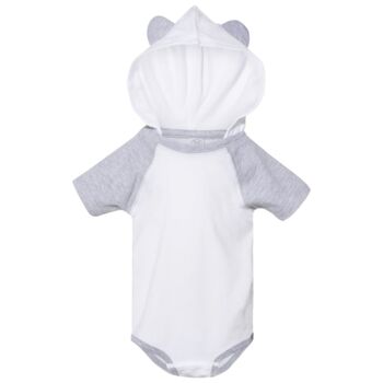 Infant Fine Jersey Raglan Bodysuit with Hood & Ears Thumbnail