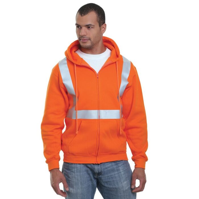 Men's USA-Made Hi-Visibility Full-Zip Hooded Sweatshirt Thumbnail