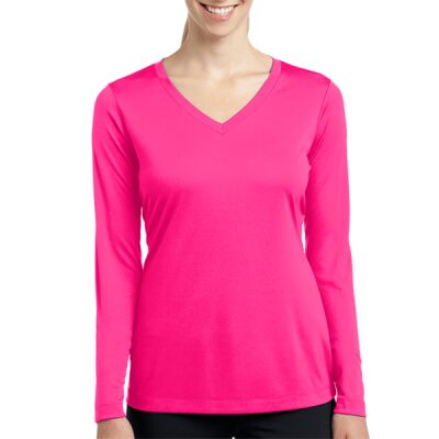 Ladies Long Sleeve PosiCharge ® Competitor V Neck Tee Thumbnail
