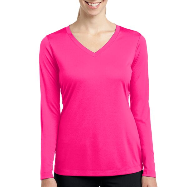 Ladies Long Sleeve PosiCharge ® Competitor V Neck Tee Thumbnail