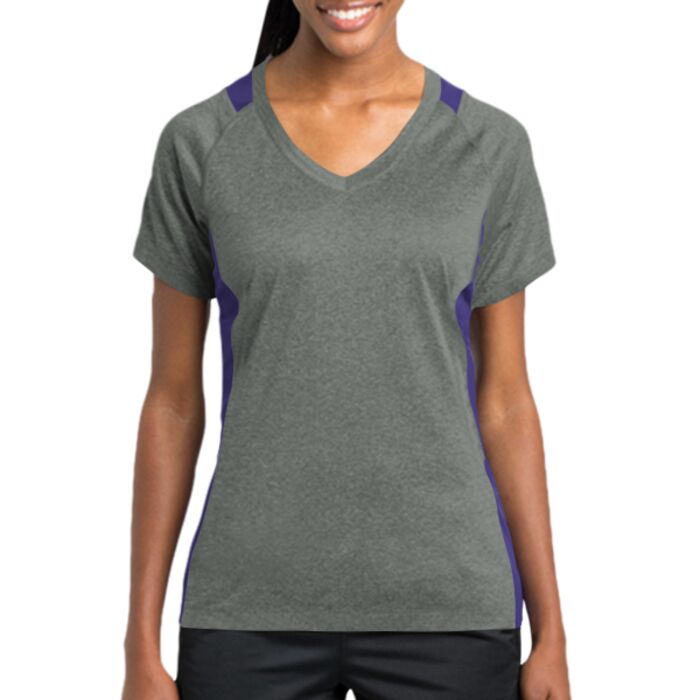 Ladies Heather Colorblock Contender ™ V Neck Tee Thumbnail