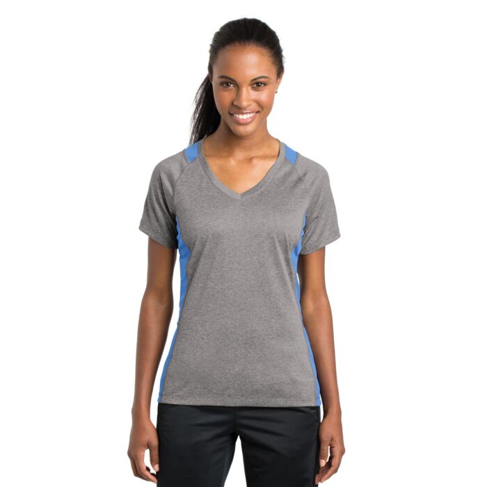Ladies Heather Colorblock Contender ™ V Neck Tee Thumbnail