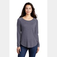 Ladies PosiCharge ® Long Sleeve Tri Blend Wicking Scoop Neck Raglan Tee Thumbnail