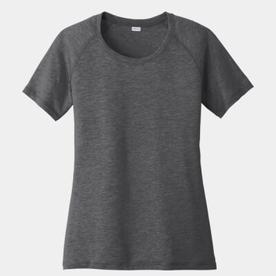 Ladies PosiCharge ® Tri Blend Wicking Scoop Neck Raglan Tee Thumbnail
