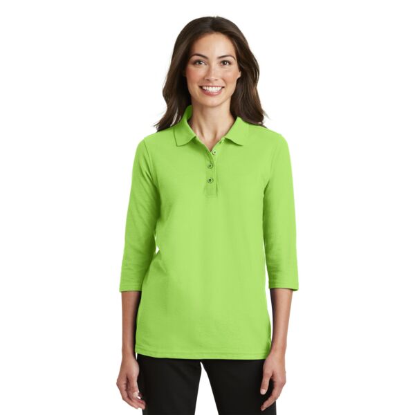 Ladies Silk Touch 3/4 Sleeve Polo Thumbnail