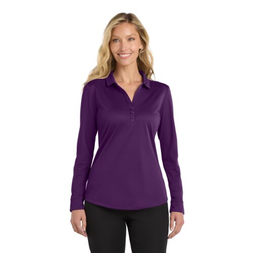 Ladies Silk Touch Performance Long Sleeve Polo Thumbnail