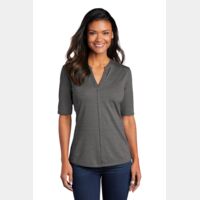 Ladies Stretch Heather Open Neck Top Thumbnail