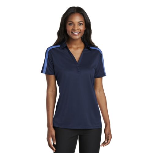 Ladies Silk Touch Performance Colorblock Stripe Polo Thumbnail