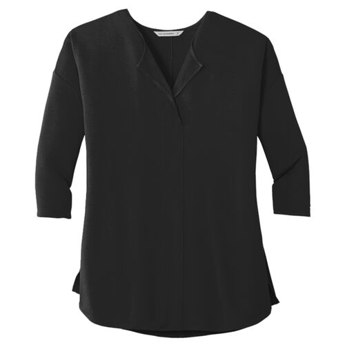 Ladies Concept 3/4 Sleeve Soft Split Neck Top Thumbnail
