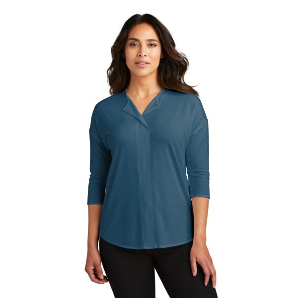 Ladies Concept 3/4 Sleeve Soft Split Neck Top Thumbnail
