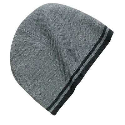 Fine Knit Skull Cap with Stripes Thumbnail