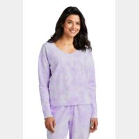Ladies Beach Wash ® Cloud Tie Dye V Neck Sweatshirt Thumbnail