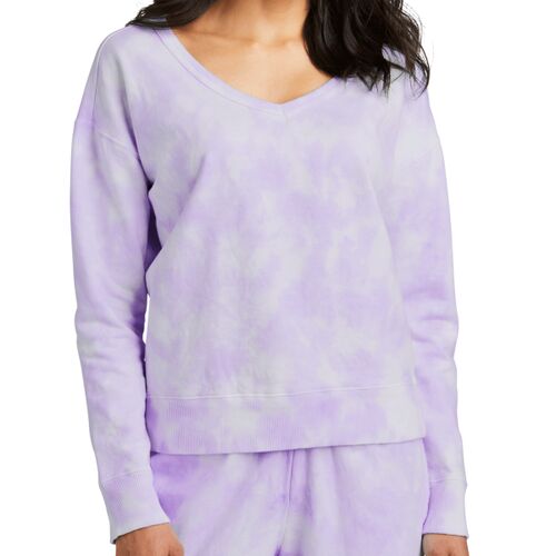 Ladies Beach Wash ® Cloud Tie Dye V Neck Sweatshirt Thumbnail