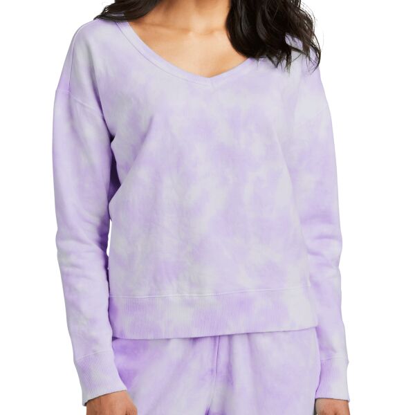 Ladies Beach Wash ® Cloud Tie Dye V Neck Sweatshirt Thumbnail