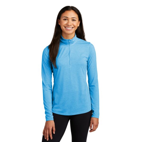 Ladies PosiCharge ® Tri Blend Wicking 1/4 Zip Pullover Thumbnail