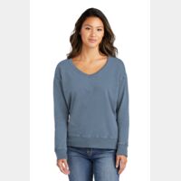 Ladies Beach Wash ® Garment Dyed V Neck Sweatshirt Thumbnail