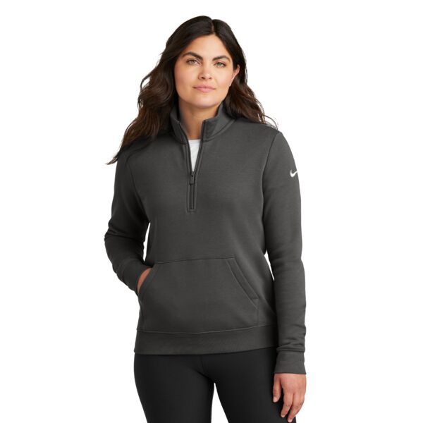 Ladies Club Fleece Sleeve Swoosh 1/2 Zip Thumbnail