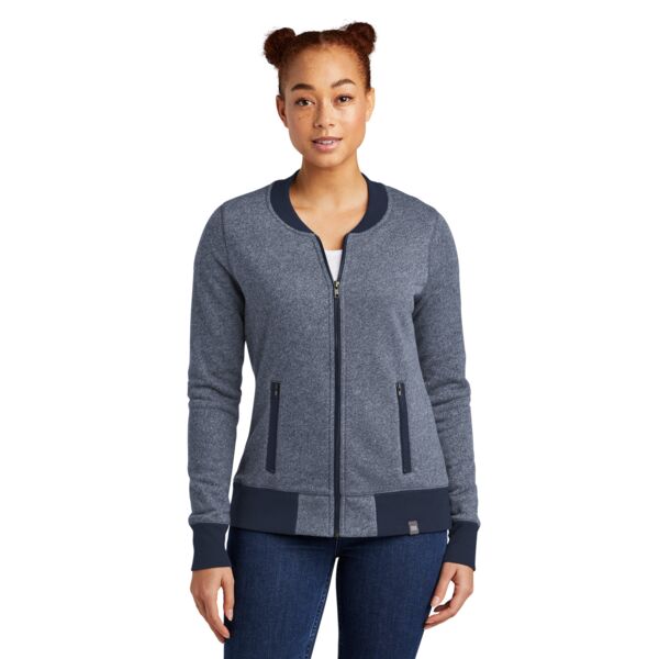 Ladies French Terry Baseball Full Zip Thumbnail