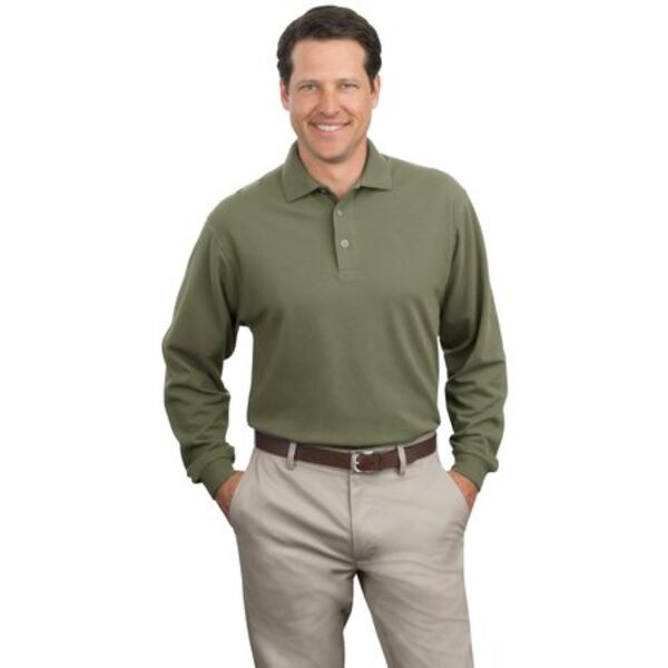 Port Authority® - Long Sleeve Pique Knit Polo. K320  Thumbnail