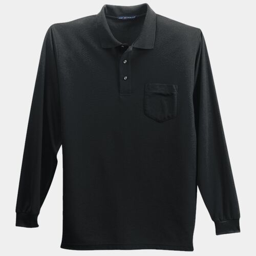 Port Authority® - Long Sleeve Silk Touch™ Polo with Pocket. K500LSP  Thumbnail