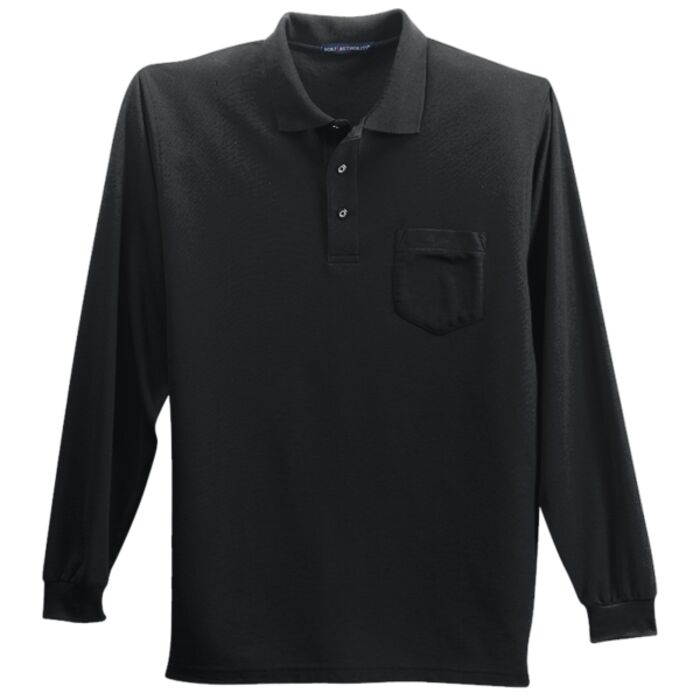 Port Authority® - Long Sleeve Silk Touch™ Polo with Pocket. K500LSP  Thumbnail
