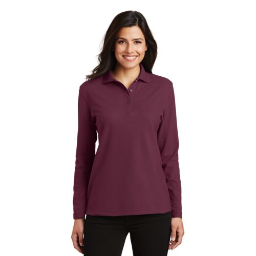 Port Authority® - Ladies Long Sleeve Silk Touch™ Polo. L500LS Thumbnail