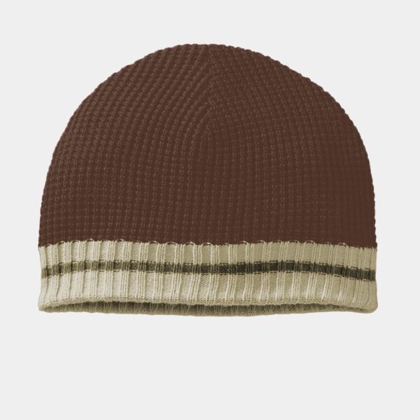Waffle Beanie with Ribbed Edge Thumbnail
