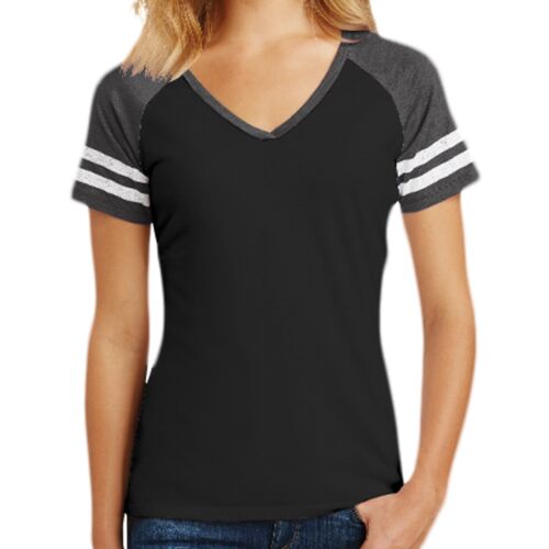 Ladies Game V Neck Tee DM476Gil Thumbnail