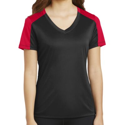 Ladies PosiCharge ® Competitor ™ Sleeve Blocked V Neck Tee Thumbnail