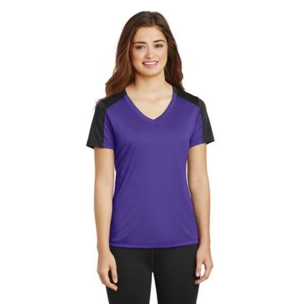 Ladies PosiCharge ® Competitor ™ Sleeve Blocked V Neck Tee Thumbnail