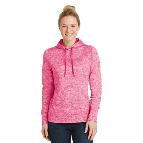 LST225SVJH Ladies PosiCharge ® Electric Heather Fleece Hooded Pullover Thumbnail