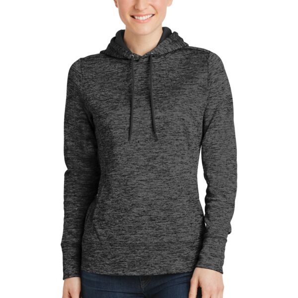 LST225SVJH Ladies PosiCharge ® Electric Heather Fleece Hooded Pullover Thumbnail