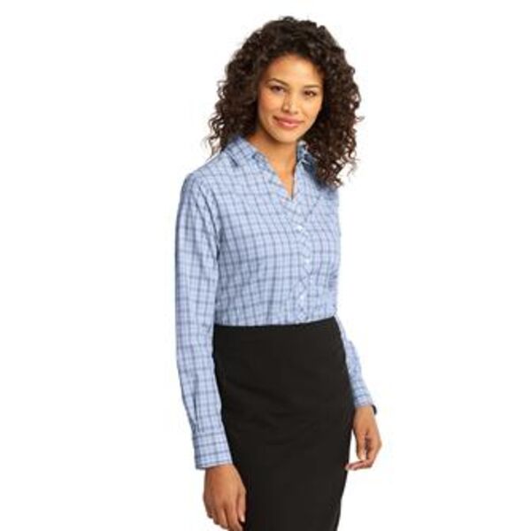 Ladies Crosshatch Plaid Easy Care Shirt. L641 Thumbnail