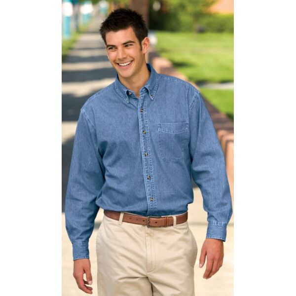 Port Authority® - Tall Long Sleeve Denim Shirt. TLS600  Thumbnail
