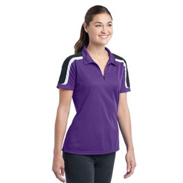 Sport-Tek® - Ladies Tricolor Shoulder Micropique Sport-Wick® Polo. LST658 Thumbnail