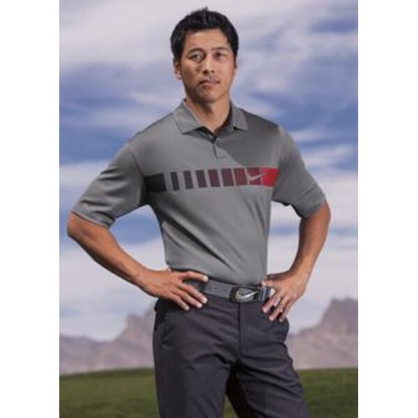 Nike Golf Dri-FIT Chest Stripe Print Polo. 443211  Thumbnail