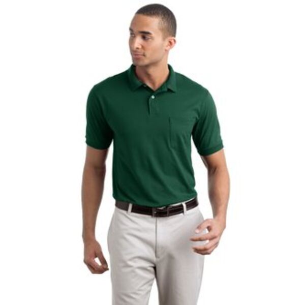 Hanes®- ComfortBlend EcoSmart® Jersey Knit Sport Shirt with Pocket. 0504 Thumbnail